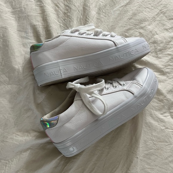 Nautica Women's White/ iridescent Sneakers - Picture 5 of 6